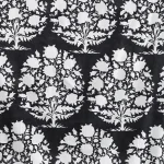Black Floral Print Cotton Dinner Table Cloth Napkins - Image 8