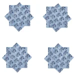 Blue Floral Block Print napkins 16 X 16 Set of 6 PC