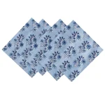 Blue Floral Block Print napkins 16 X 16 Set of 6 PC - Image 3