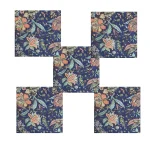 Blue Floral Print 100% Cotton Fabric Napkins Set of 48 Pcs - Image 2