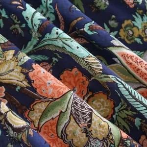 Blue Floral Print 100% Cotton Fabric Napkins Set of 48 Pcs - Image 10