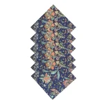Blue Floral Print 100% Cotton Fabric Napkins Set of 48 Pcs - Image 4