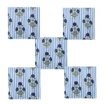 Blue Stripe and Floral Print Napkins Set - Image 5