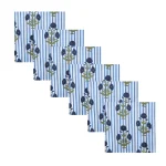 Blue Stripe and Floral Print Napkins Set - Image 3