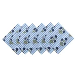Blue Stripe and Floral Print Napkins Set - Image 4