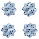 Blue Stripe and Floral Print Napkins Set - Image 6