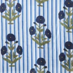 Blue Stripe and Floral Print Napkins Set - Image 8