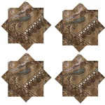 Brown Paisley Printed Cotton Napkins Set
