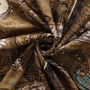 Brown Paisley Printed Cotton Napkins Set - Image 7