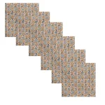 Cotton Block Printed Fabric Table Napkins Beige Floral - Image 3