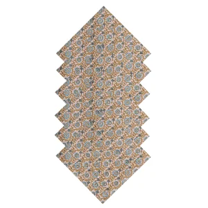Cotton Block Printed Fabric Table Napkins Beige Floral - Image 5