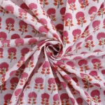 Cotton Dinner Napkins White Pink Floral Print - Image 6