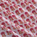 Cotton Dinner Napkins White Pink Floral Print - Image 7