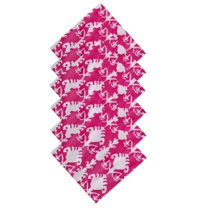 Dining Table Pink Ikat Printed Napkins Set - Image 3