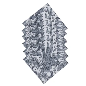 Dinner Napkins 100% Cotton Grey Printed Cloth - Image 3