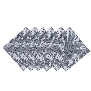 Dinner Napkins 100% Cotton Grey Printed Cloth - Image 4