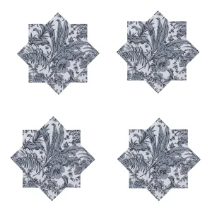 Dinner Napkins 100% Cotton Grey Printed Cloth - Image 5