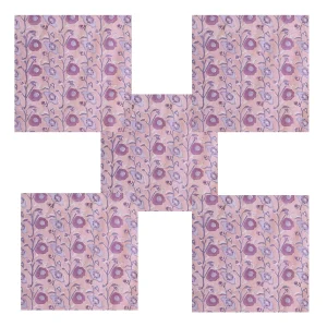Dinner Napkins Purple Lotus Print Kitchen Table Cotton Cloth - Image 2