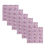 Dinner Napkins Purple Lotus Print Kitchen Table Cotton Cloth - Image 3