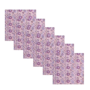Dinner Napkins Purple Lotus Print Kitchen Table Cotton Cloth - Image 3