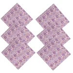 Dinner Napkins Purple Lotus Print Kitchen Table Cotton Cloth