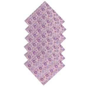 Dinner Napkins Purple Lotus Print Kitchen Table Cotton Cloth - Image 4