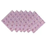 Dinner Napkins Purple Lotus Print Kitchen Table Cotton Cloth - Image 5
