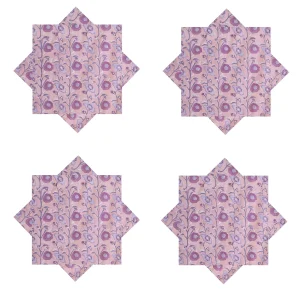 Dinner Napkins Purple Lotus Print Kitchen Table Cotton Cloth - Image 6
