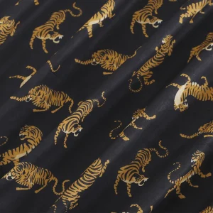 Dinner Party and Events Black Tiger Printed Fabric Napkins - Image 10