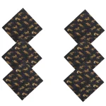 Dinner Party and Events Black Tiger Printed Fabric Napkins - Image 4