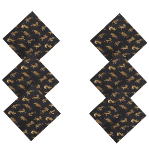 Dinner Party and Events Black Tiger Printed Fabric Napkins - Image 4
