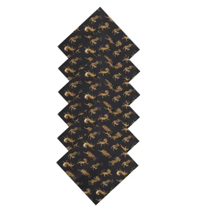Dinner Party and Events Black Tiger Printed Fabric Napkins - Image 5