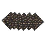Dinner Party and Events Black Tiger Printed Fabric Napkins - Image 6