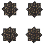 Dinner Party and Events Black Tiger Printed Fabric Napkins