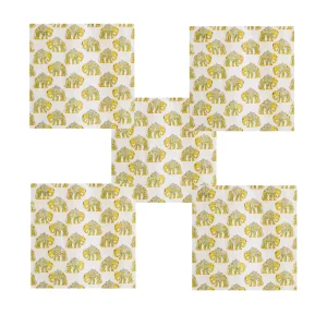 Elephant Printed Cotton Napkins Home Dining Table Decor - Image 3