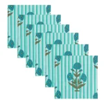 Floral & Stripe Printed Napkins Set - Image 2