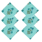Floral & Stripe Printed Napkins Set - Image 3