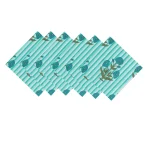 Floral & Stripe Printed Napkins Set - Image 4