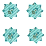 Floral & Stripe Printed Napkins Set - Image 5