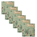 Green Forest Print 100% Cotton Voile Fabric Table Napkins - Image 3