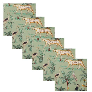 Green Forest Print 100% Cotton Voile Fabric Table Napkins - Image 3