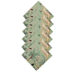 Green Forest Print 100% Cotton Voile Fabric Table Napkins - Image 5