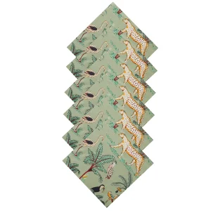 Green Forest Print 100% Cotton Voile Fabric Table Napkins - Image 5