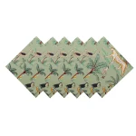 Green Forest Print 100% Cotton Voile Fabric Table Napkins - Image 6