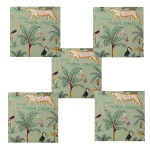Green Forest Print 100% Cotton Voile Fabric Table Napkins