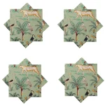 Green Forest Print 100% Cotton Voile Fabric Table Napkins - Image 2