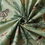 Green Forest Print 100% Cotton Voile Fabric Table Napkins - Image 7