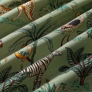 Green Forest Print 100% Cotton Voile Fabric Table Napkins - Image 9