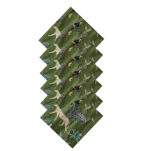 Green Forest Printed Dining Table Napkins - Image 3