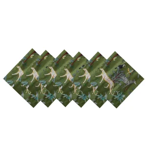 Green Forest Printed Dining Table Napkins - Image 5